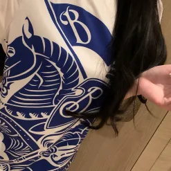 Luxus Burberry Kurzarm Weiß Print Style