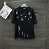 Luxuriöses Chrome Hearts Kurzarm-Shirt aus schwarzer Baumwolle im Logo-Stil