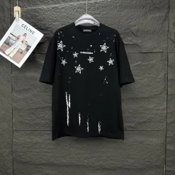 Luxuriöses Chrome Hearts Kurzarm-Shirt aus schwarzer Baumwolle im Logo-Stil