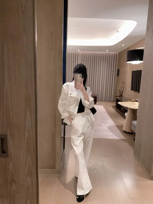 Premium Ralph Lauren Hemd aus weißem Leinen mit Stickerei