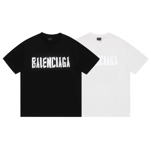 Luxus Balenciaga Kurzarm Baumwolle Casual Luxus