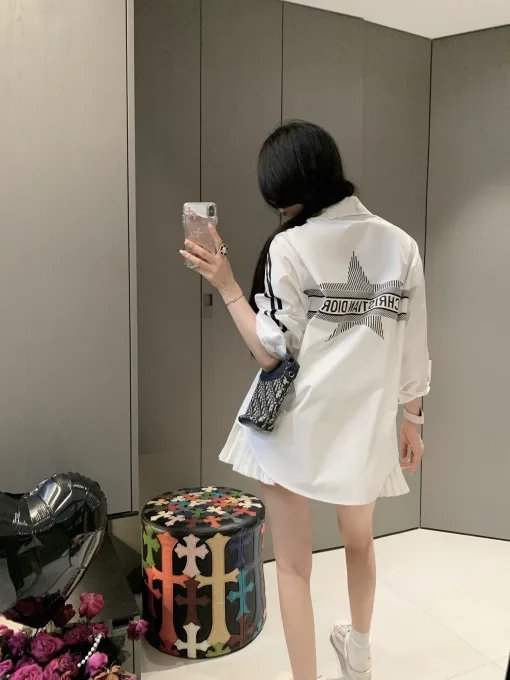 Bestseller Dior Hemd Weiß Print Luxus