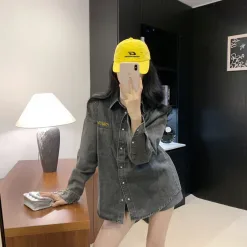 Hochwertige Miu Miu Hemd Denim Monogramm Kollektion