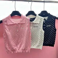 Luxuriöse Miu Miu Weste im weißen Jacquard-Strickstil