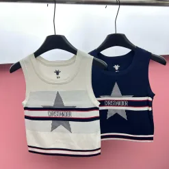 Luxus-Dior-Weste, weiß, bestickt, Luxus