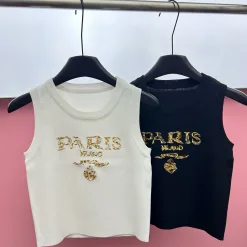 Premium Prada Weste Weiß Bestickt Luxus