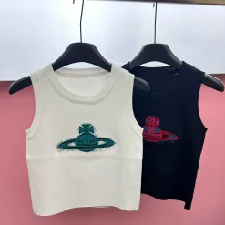Luxus-Weste aus der Vivienne Westwood-Kollektion mit weißer Strickstickerei