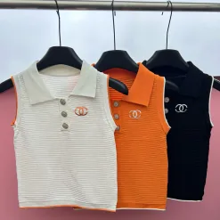 Premium Chanel Weste im weißen Strick-Stickerei-Stil