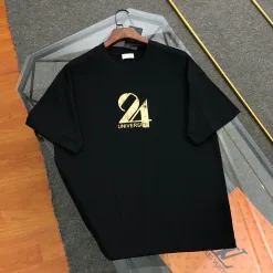 Hochwertige Saint Laurent Kurzarm-Kollektion aus blauer Baumwolle mit Stickerei