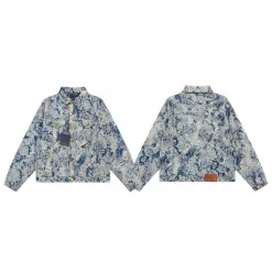 Premium Louis Vuitton Mäntel Blue Denim Print Kollektion