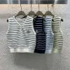 Bestseller Chanel Weste Weiß Strick Gestreift Luxus