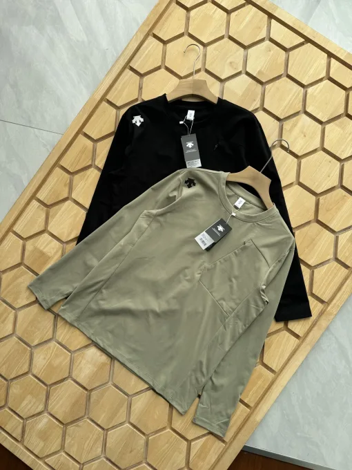 Luxus-Descente-Kollektion mit langen Ärmeln, atmungsaktiv, Polyester, Schwarz