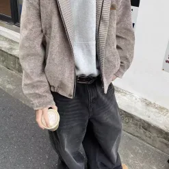 Luxus Carhartt Mantel Braun Leder Retro Kollektion
