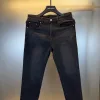 Hochwertige Louis Vuitton Jeans im schwarzen Denim-Stil mit Stickerei