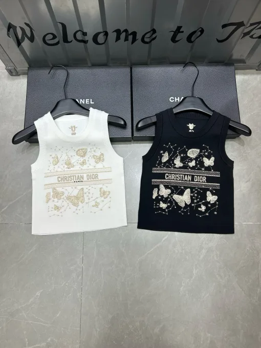 Luxus-Dior-Weste, weiß, bestickt, Kollektion
