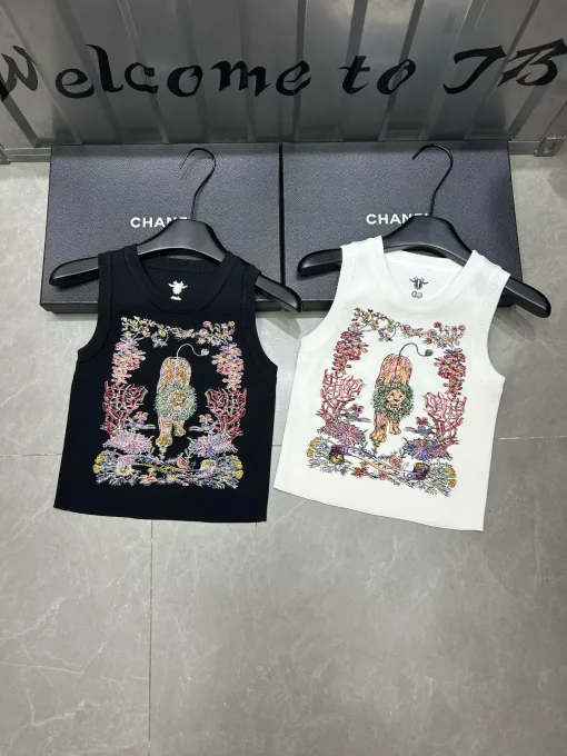 Hochwertige Dior Weste Weiß Bestickt Luxus