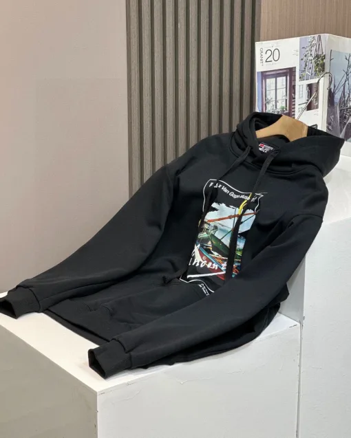 Hochwertiger Fila Hoodie in Schwarz, lässiger Stil