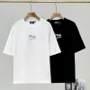 Premium Fila Kurzarm Schwarz Baumwolle Casual Luxury