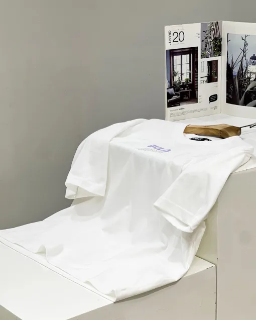 Bestseller Fila Kurzarm-Freizeitkollektion aus schwarzer Baumwolle