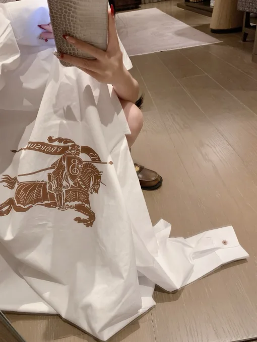 Hochwertiges Burberry-Hemd in Blau mit Stickerei