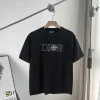 Luxus-Kollektion „Dior“ mit kurzen Ärmeln und schwarzer Baumwolle und Stickerei