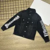 Luxus Balenciaga Mäntel Black Denim Logo Kollektion