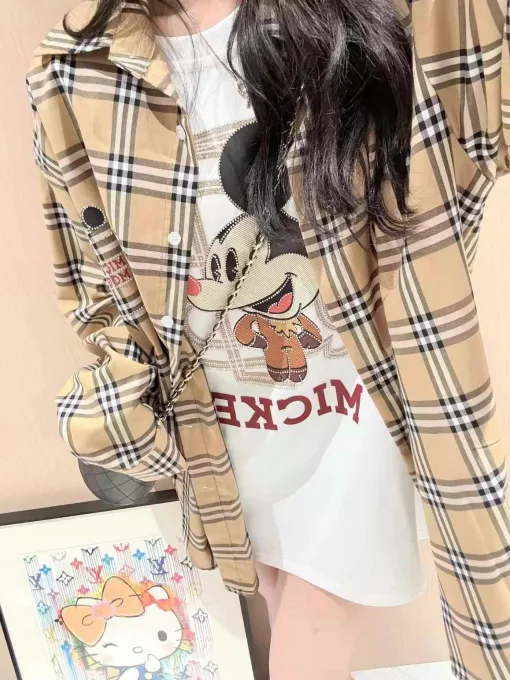 Bestseller Burberry Kurzarm Plaid Luxus