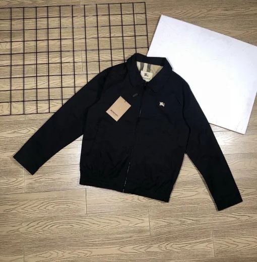Hochwertiger Burberry Mantel Schwarz Bestickte Kollektion
