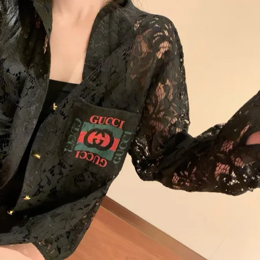 Luxus Gucci Hemd Rot Stil