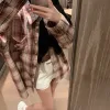 Luxus Chrome Hearts Hemd Rosa Leder Plaid Style