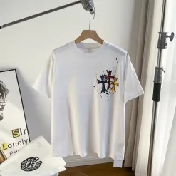 Premium Chrome Hearts Kurzarm-Baumwoll-Print im Gold-Stil