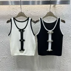 Hochwertige Chanel Weste Weiß Strick Kollektion