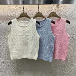 Luxus-Weste von Celine im weißen Jacquard-Strickstil