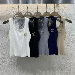Premium Louis Vuitton Weste Weiß Strick Luxus