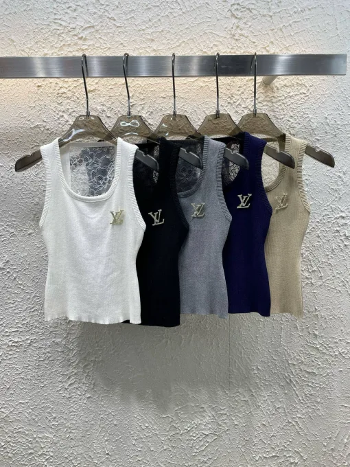 Premium Louis Vuitton Weste Weiß Strick Luxus