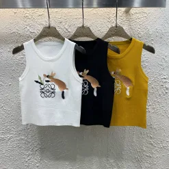 Premium Loewe Weste Weiß Strick Logo Kollektion