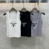 Premium Prada Weste Weiß Strick Logo Luxus