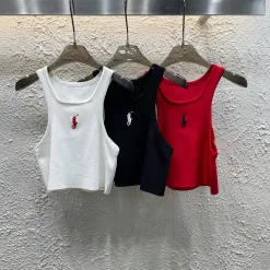 Bestseller Ralph Lauren Weste, weißer Strick, bestickter Stil