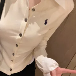 Hochwertiges Ralph Lauren Hemd Grau Bestickte Kollektion