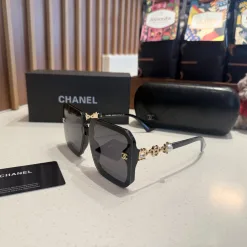 Luxus Chanel Brille Schwarz Retro Luxus