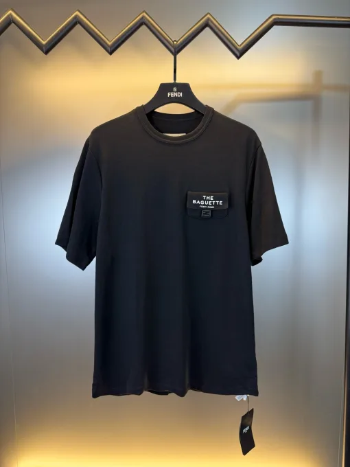 Premium Fendi Kurzarm Schwarz gewaschen Luxus