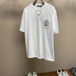 Bestseller Louis Vuitton Kurzarm Baumwolle Klassischer Stil