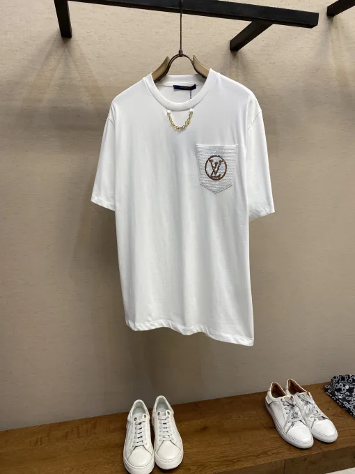 Bestseller Louis Vuitton Kurzarm Baumwolle Klassischer Stil