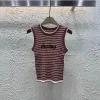 Premium Qualität Miu Miu Weste Braun Strick Logo Luxus