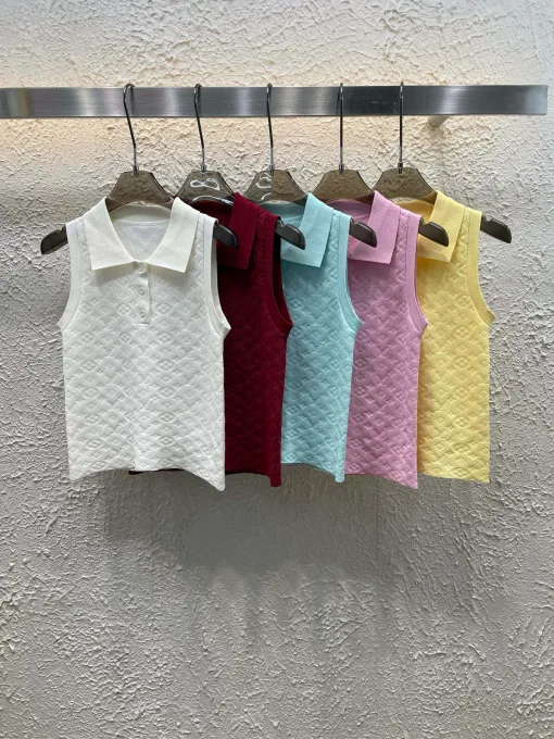 Premium Qualität Louis Vuitton Weste Weiß Strick Monogramm Luxus