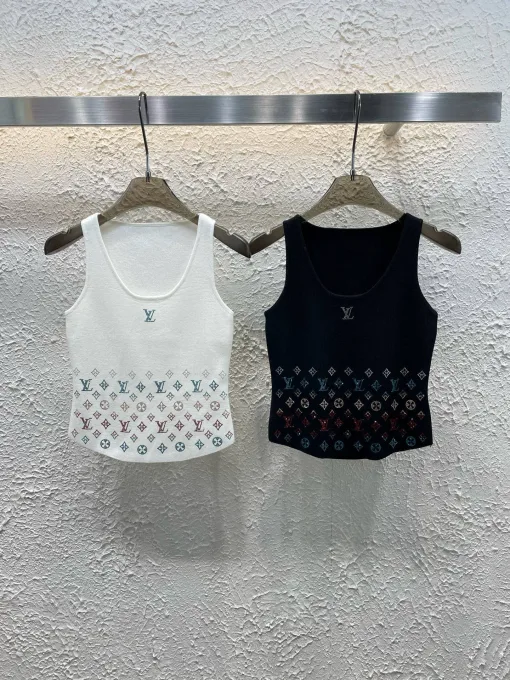 Hochwertige Louis Vuitton Weste im weißen Strickstil
