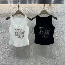 Bestseller Dior Weste Weiß Strick Logo Luxus