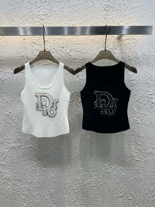 Bestseller Dior Weste Weiß Strick Logo Luxus