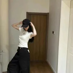 Premium Calvin Klein Kurzarm Schwarz Bestickt Luxus