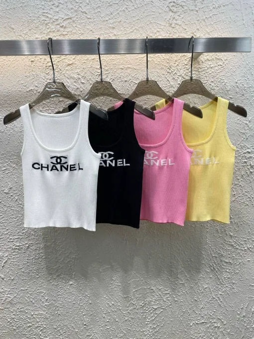 Hochwertige Chanel Weste Weiß Strick Jacquard Kollektion